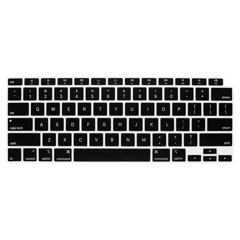ProElife Ultra Thin Keyboard Cover Skin for 2021-2020 MacBook Air 13 Inch Model A2337 Apple M1 Chip A2179 (U.S Layout) with Touch ID Accessories Keyboard Silicone Protective Skin (Black) - Image 1
